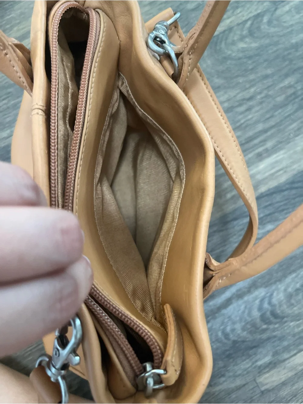 Vintage Etienne Aigner Tan Leather Satchel Top Handle